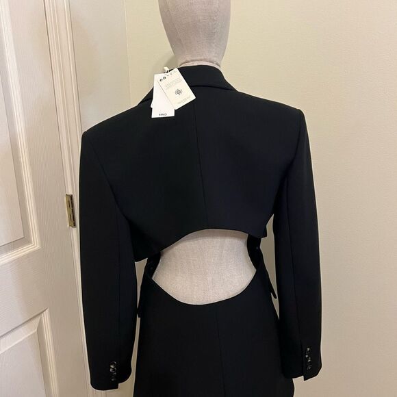 Mango Black Blazer w/ Open Back NWT Size M - Picture 4 of 14